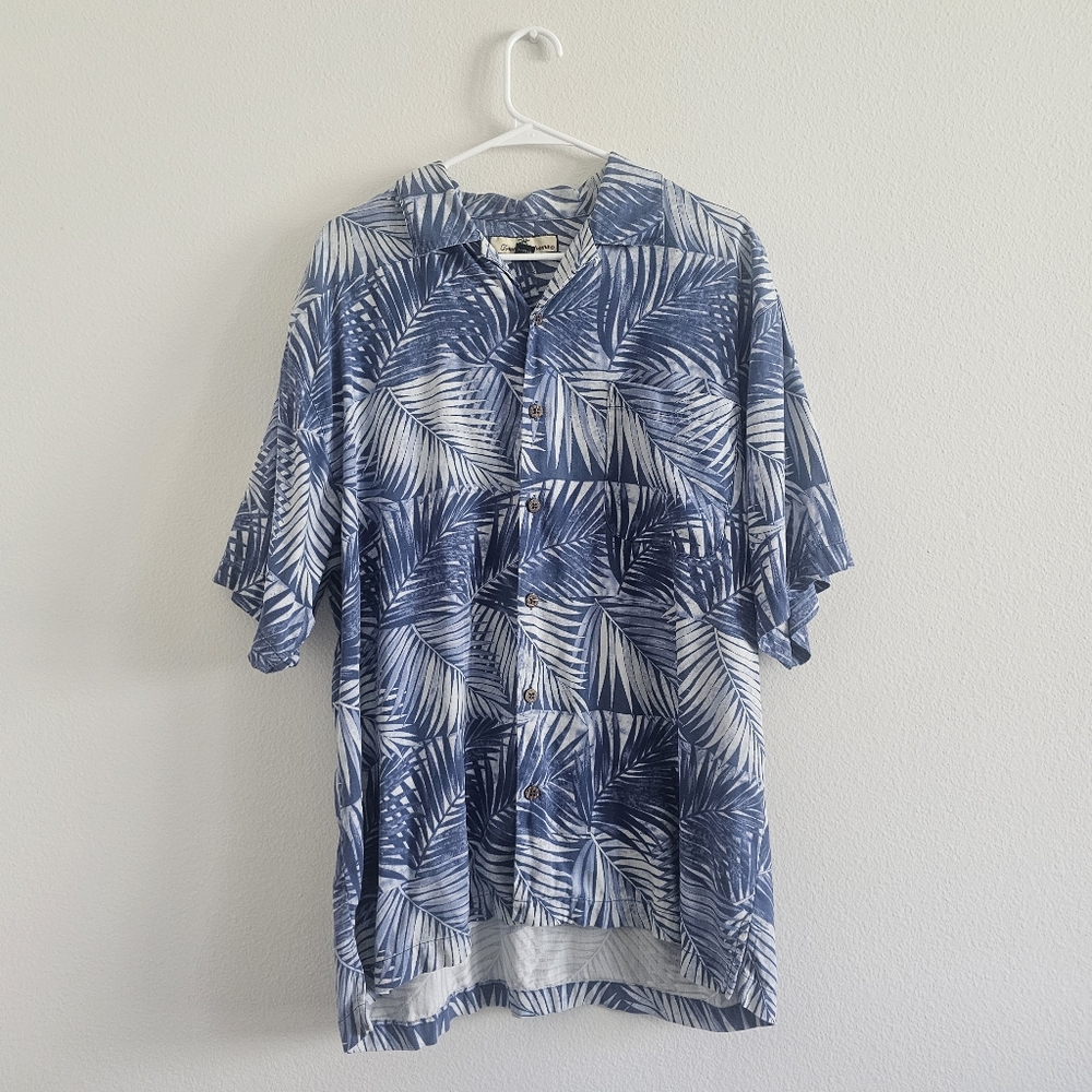 Tommy Bahama 100% Silk Button Down Short Sleeve Shirt Large